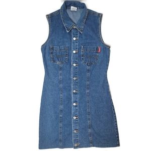 Bongo sleeveless denim button jean dress size 5